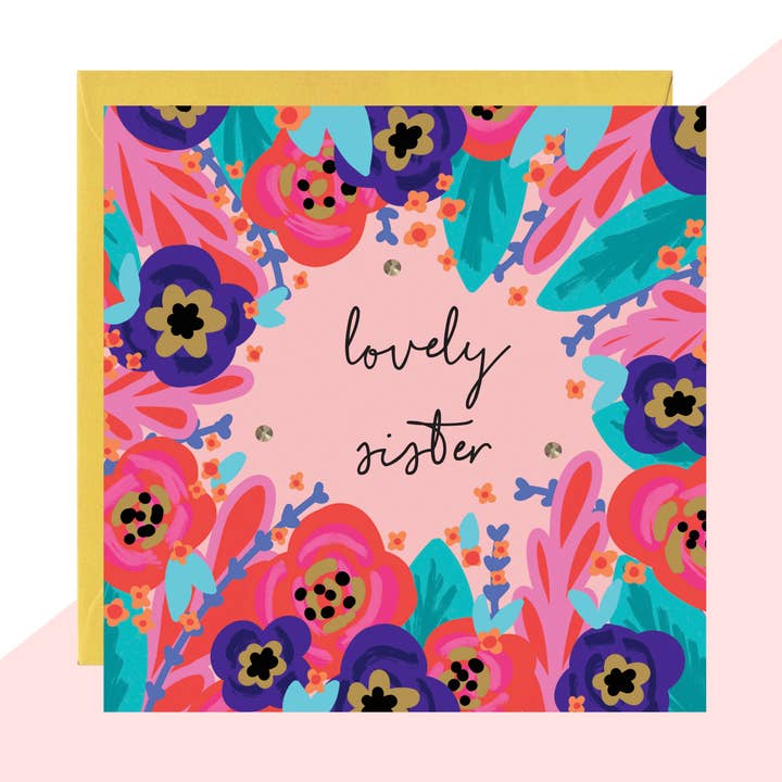 Lovely Sister Mini Card for wholesale by Lottie Simpson