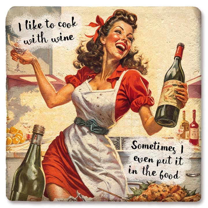 Coaster Jag gillar att laga mat med vin dryck dalbana för wholesale av Tipsy Coasters & Gifts