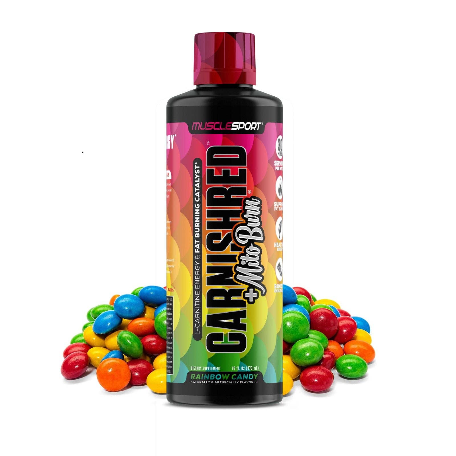 MuscleSport - Vente Supplément oral/vitamine - Liquide CarnishRed® + Mitoburn® 16 oz - Aide au métabolisme sans stimulation, - Catalyseur d'entraînement4