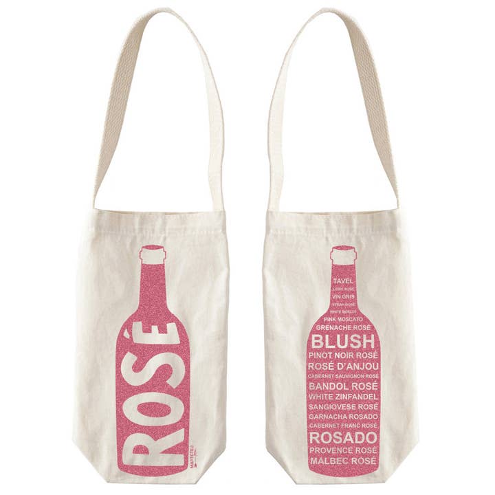 Rosé Single Wine Tote - USA Made Cotton Canvas Bag for wholesale by Maptote