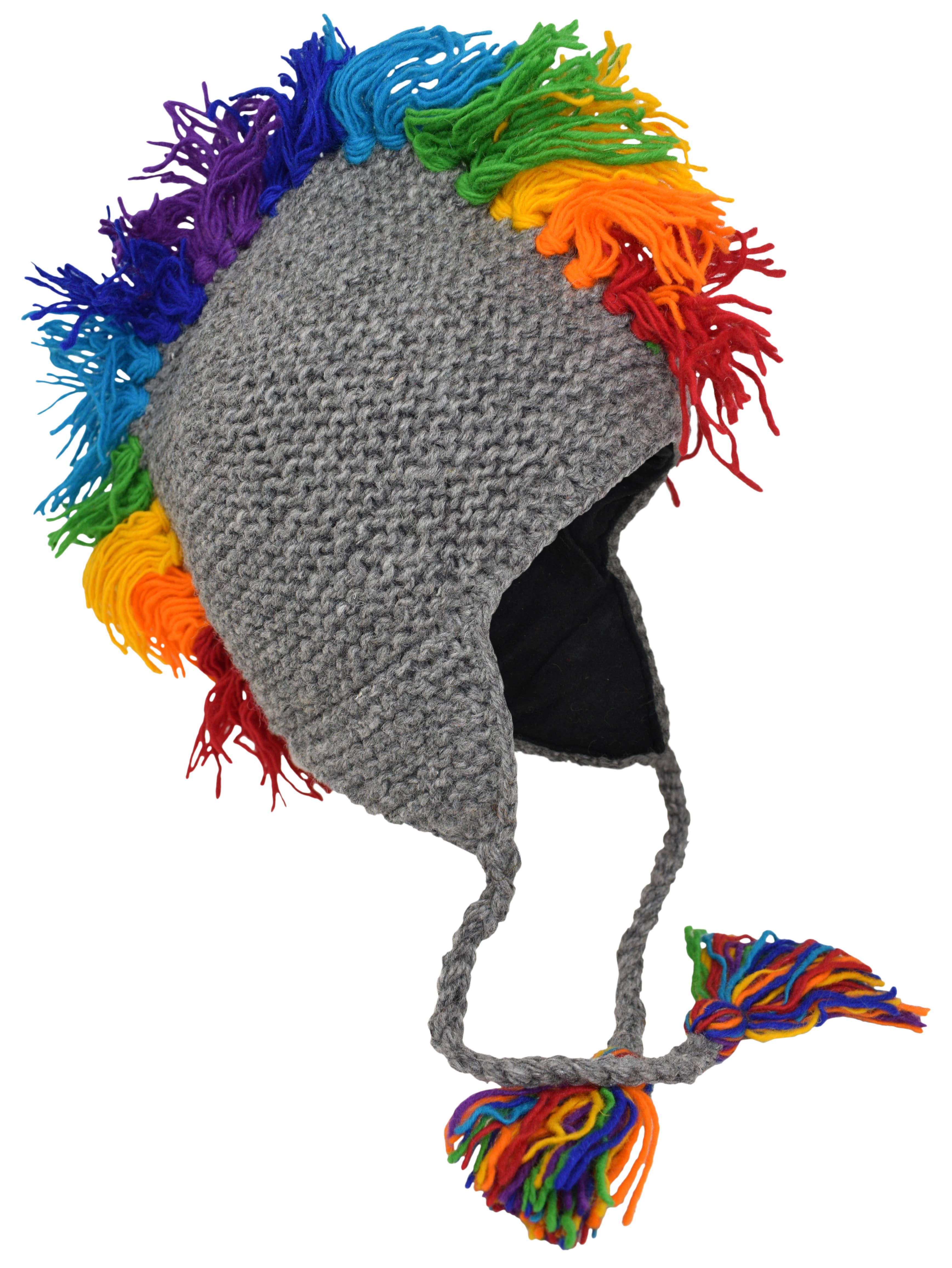 Gheri – wholesale Beanie – Unisex – Wool Mohawk Hat Rast Rainbow Fleece Lined4