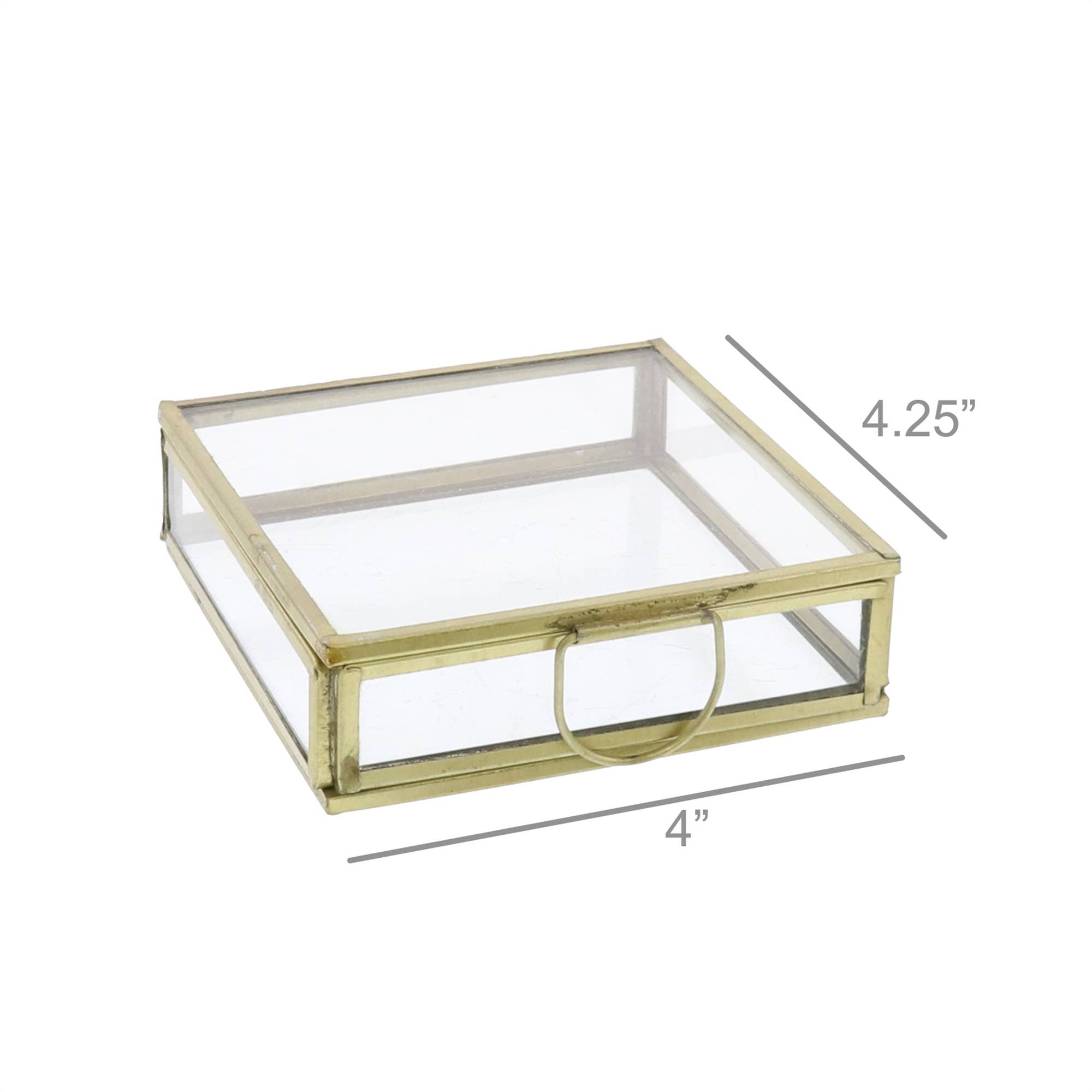 HomArt - Wholesale Jewelry Box/Organizer - Monroe Flat Square Box - Petite - Brass1