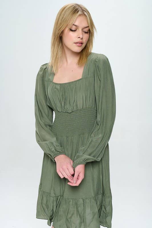 Hesperus - Wholesale Dress - Women's - Smocked Waist Square Neck Dress14