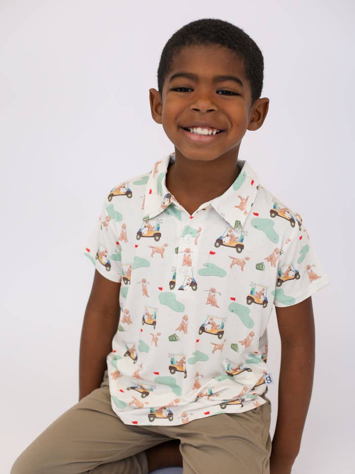 Short Sleeve Polo Shirt -Barks & Birdies for wholesale by Goosies