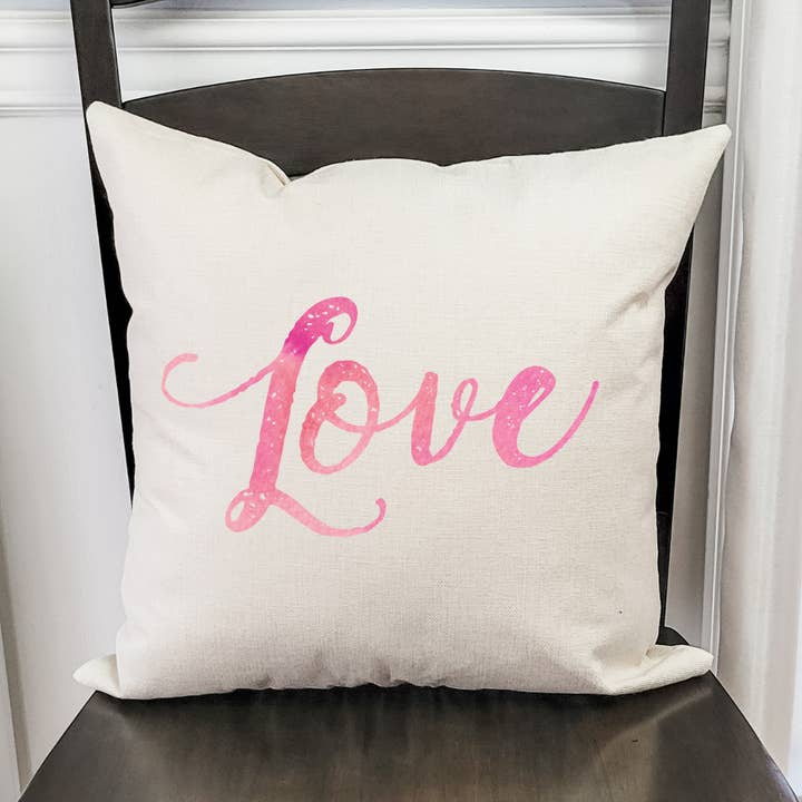 Pink Love Pillow Cover for wholesale by Go Charlotte