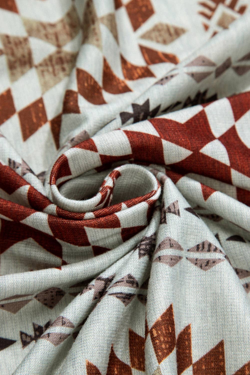 Brown Western Aztec Printed Open Front Long Cardigan for wholesale on Faire6