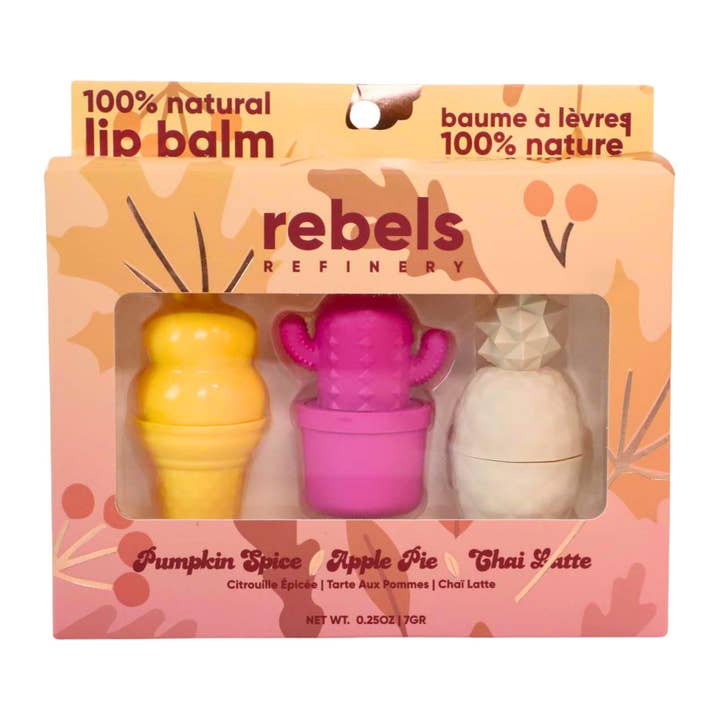 GIFT SET 3 Pack Lip Balm FALL EDITION for wholesale by Rebels Refinery