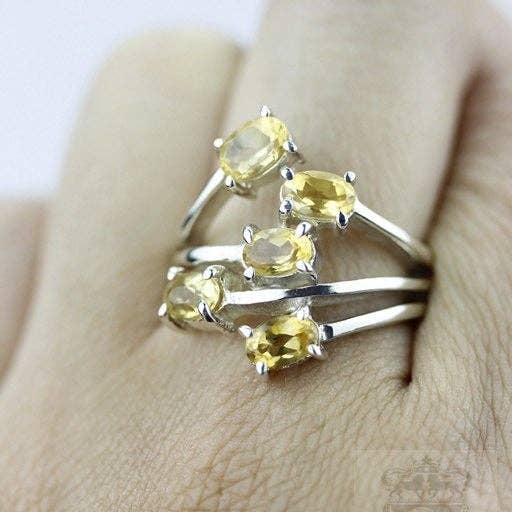 Størrelse 6 Citrin Sterling sølv Ring R304 for engroshandel hos SARAH DESIGNS JEWELRY