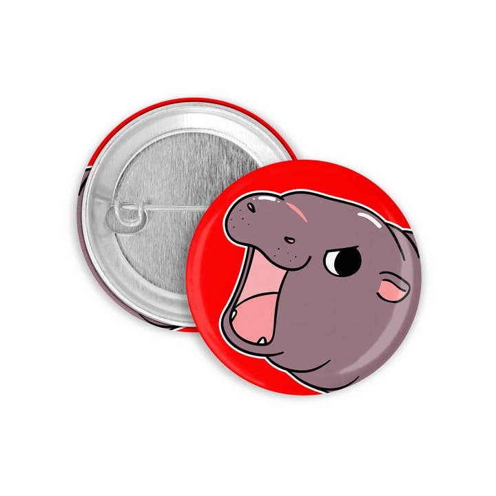 Prickly Cactus Collage - Wholesale Lapel Pin/Button - Cute Moo Deng Pygmy Hippo Buttons