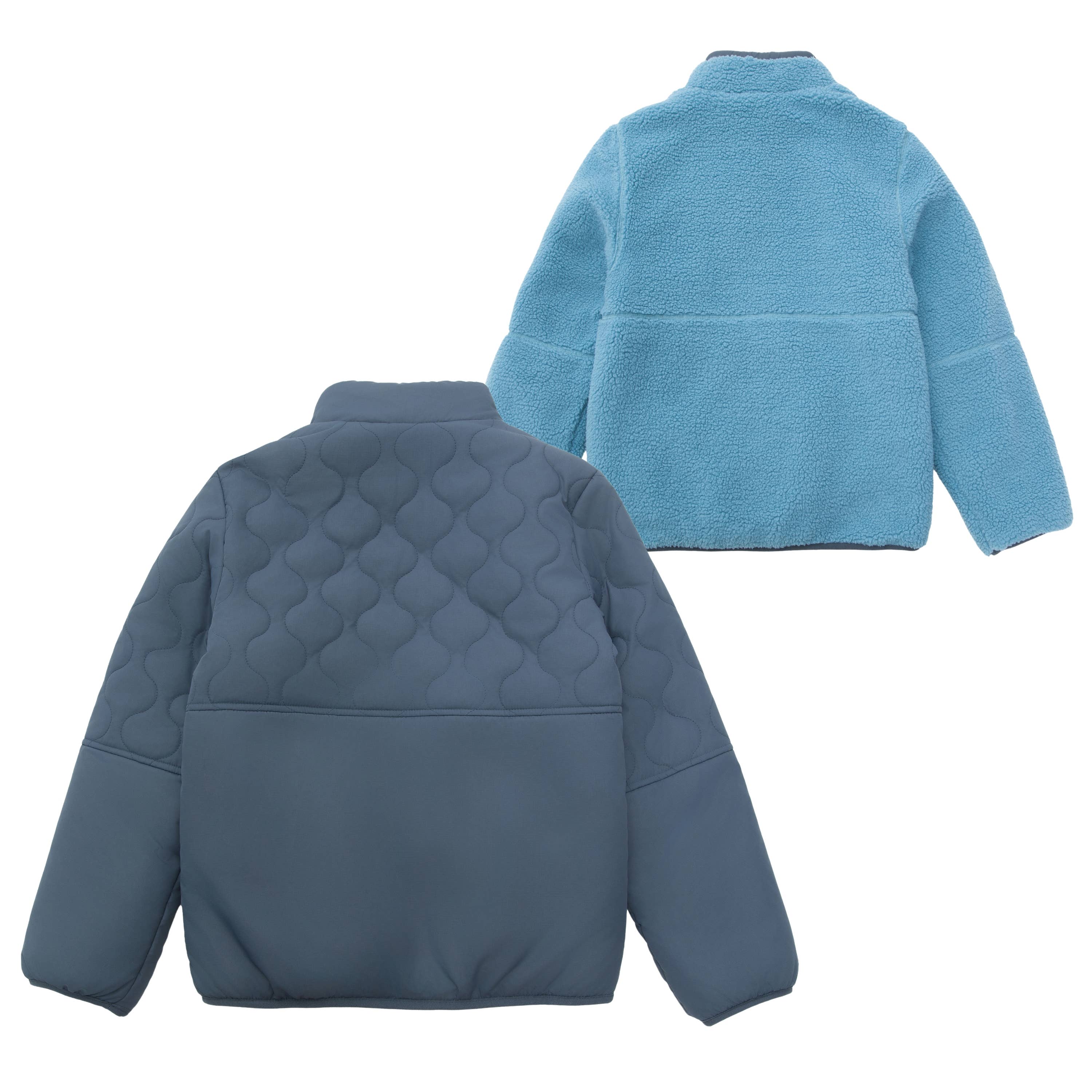 Rokka & Rolla - Wholesale Puffer Jacket - Kids - Boys' Reversible Quilted Jacket Fleece Puffer Coat27