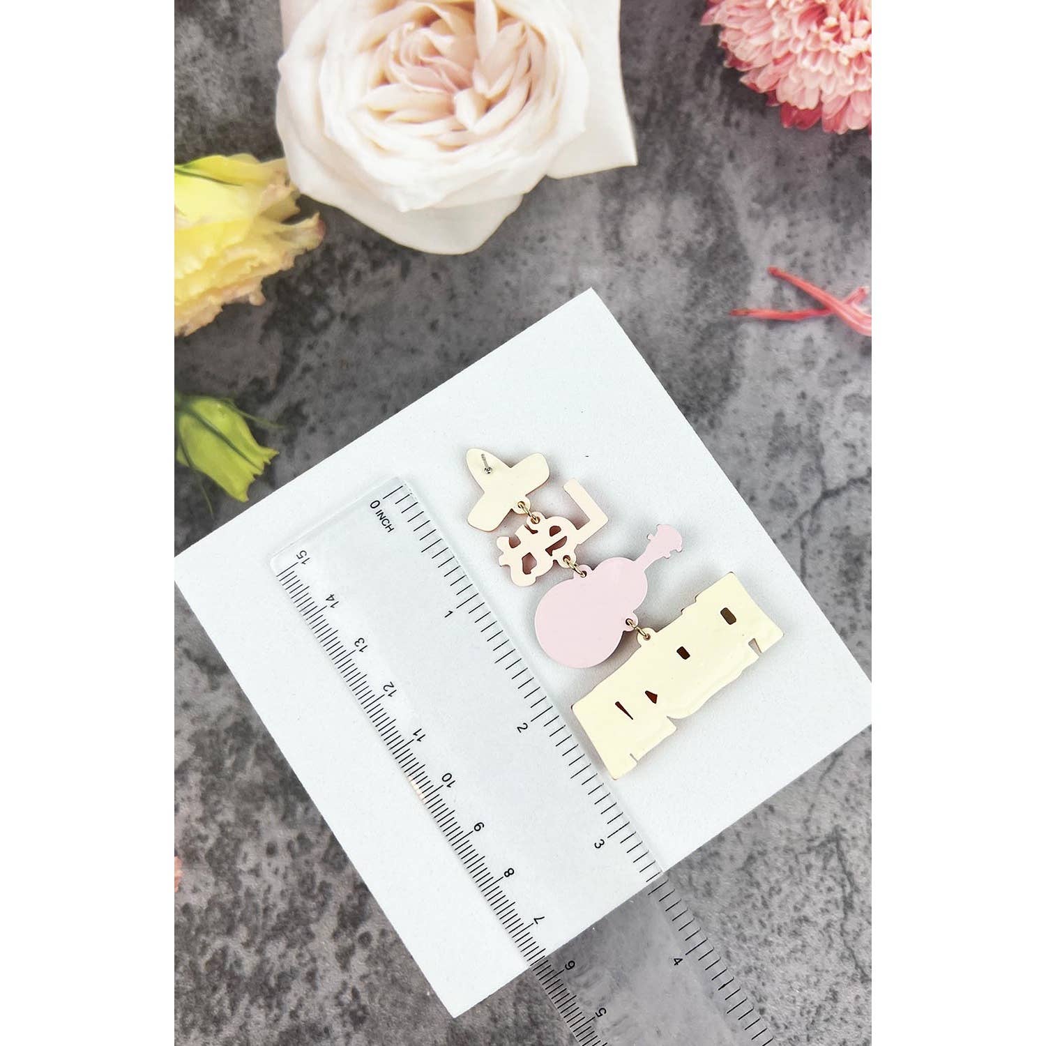 MULTI  ACRYLIC LETS FIESTA CINCO DE MAYO DROP EARRING for wholesale on Faire2