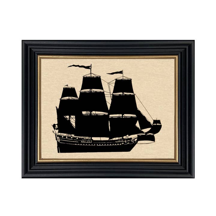 Adventure Galley Vintage Paper Cut Silhouette, 10" x 10" Curious Bunny Vintage Paper Cut Silhouette, 10" x 10" for wholesale by Madison Bay Co. - Historical Home Decor Reproductions