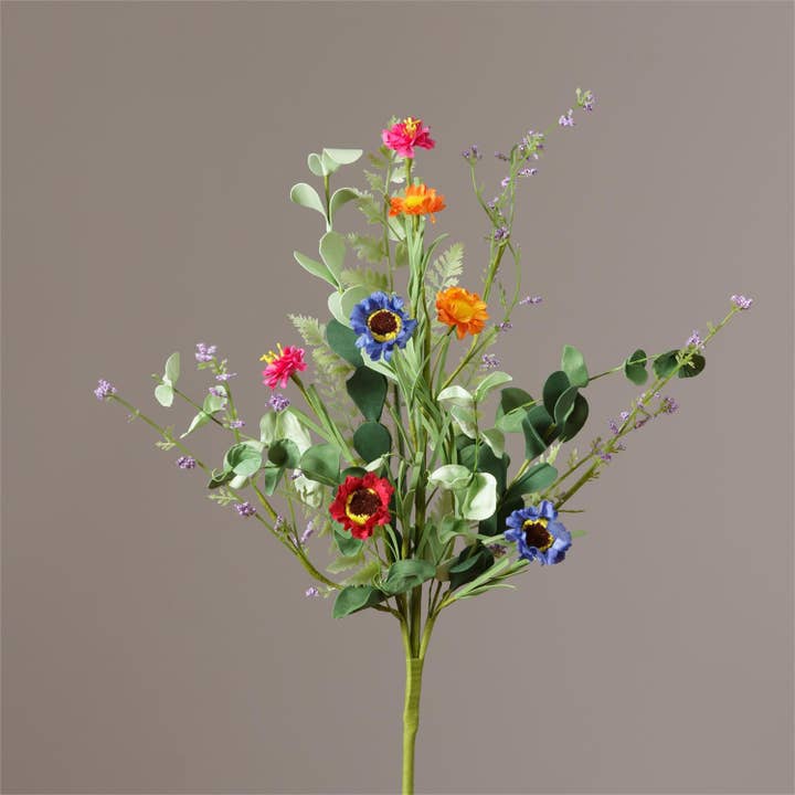 Audrey's Home & Gift - Wholesale Artificial Flowers - Branch - Asstd Colors Of Daisies, Greens (Pk/03)