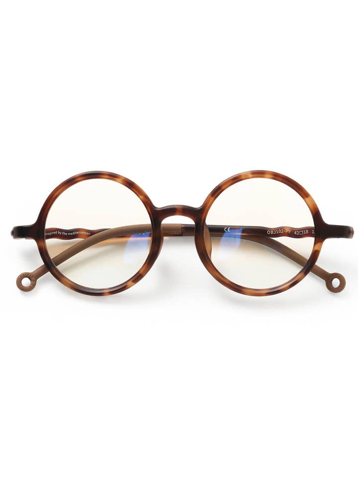 Lunettes rondes écaille pour enfants 3-5 ans avec filtre lumière bleue pour la vente par Olivio & Co