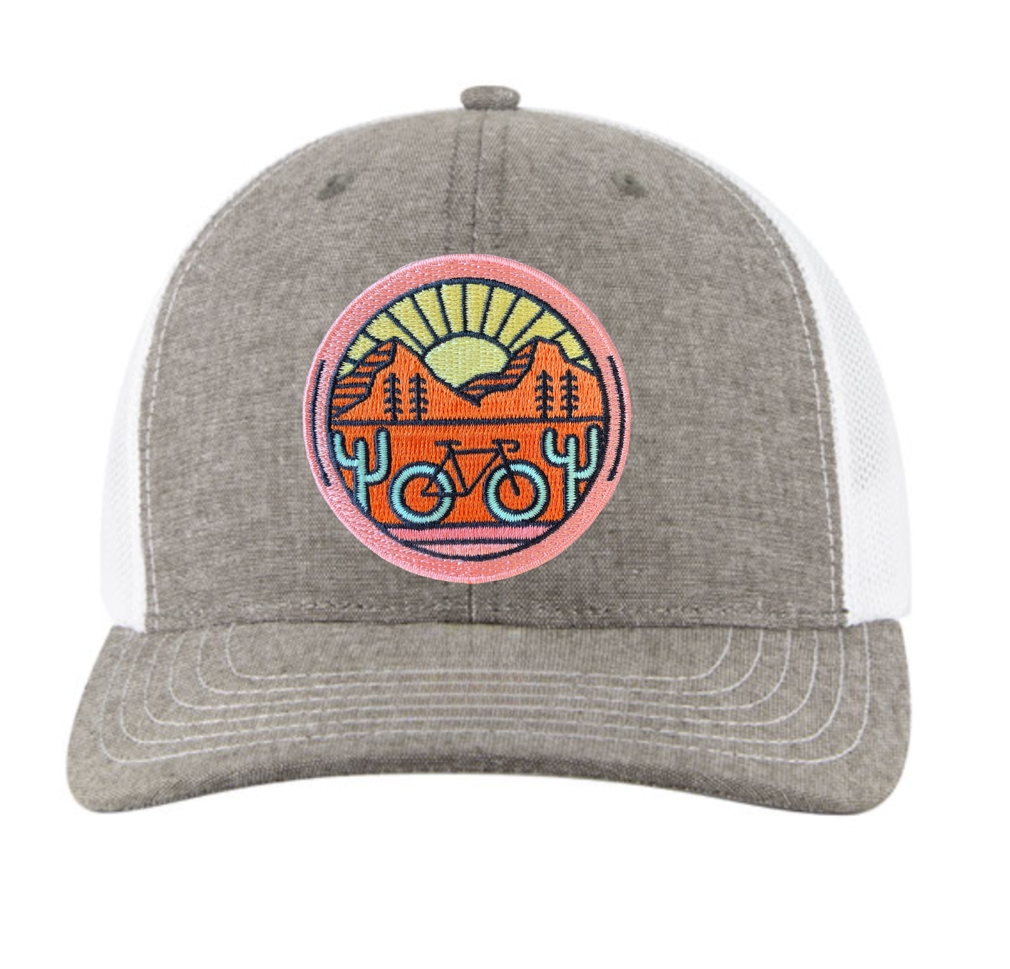 Spruce Seed - Wholesale Trucker Hat - Unisex - Trucker Hat- Desert Bike Patch- ADULT Bicycle Hat0