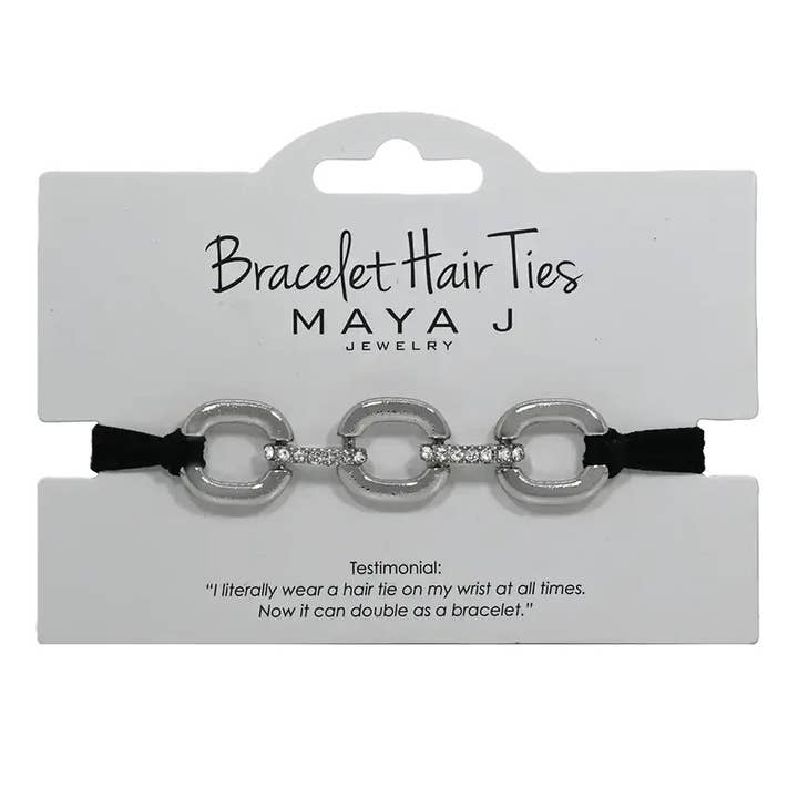 2-in-1 Bracelet Hair Tie - Crystal - 9 Pack for wholesale by Maya J