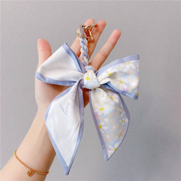 MKS America - Wholesale Keychain - Women's - Fashion Silk Scarf Bow Bag Accessories Keychain5