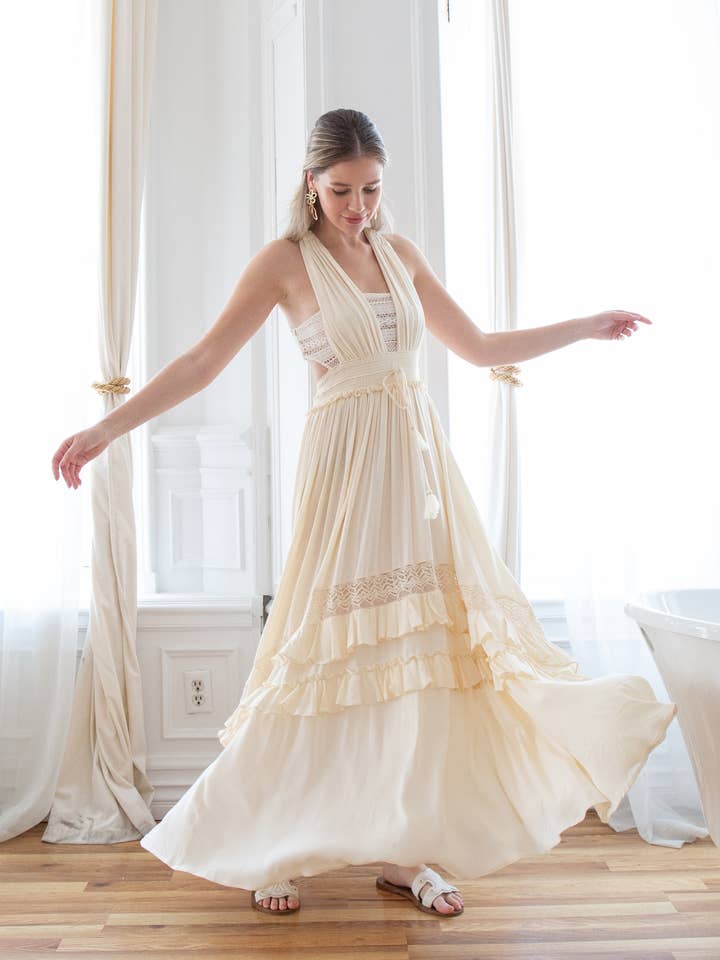 Seraphine Flæse Maxi Kjole for engroshandel hos DUSTY ROSE