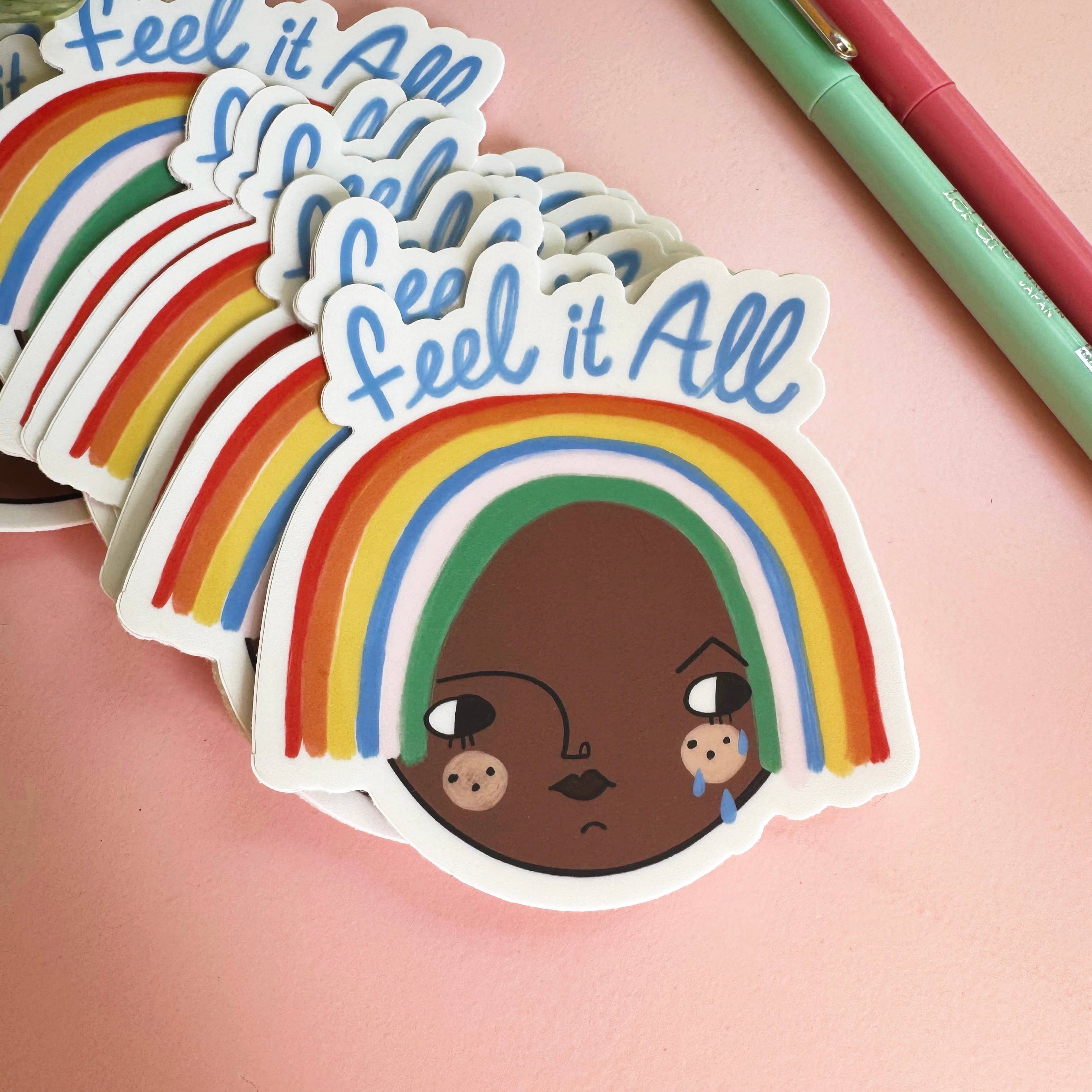 Dream Folk Studio - Wholesale Sticker - Feel It All Sticker - Feelings/Mental Health/Therapy2