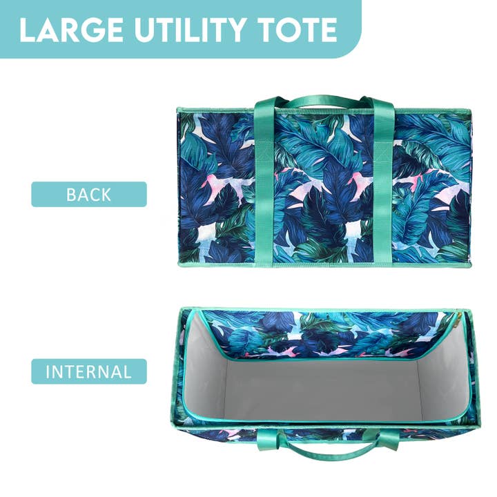 OEELINN - Wholesale Beach Bag - Teal Large Beach Utility Tote Bag with Sea Turtles Design3