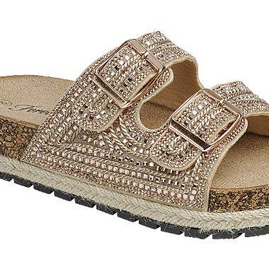 Andrea Bijoux – Großhandel Sandalen – Damen – Espadrille-Basis aus Kork mit glänzender Schnalle2