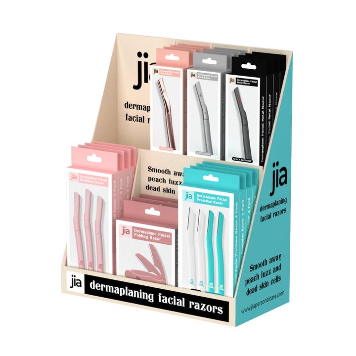jia Personal Care - Wholesale Razor - Dermaplaning Facial Razors Display + Razors Prepack2