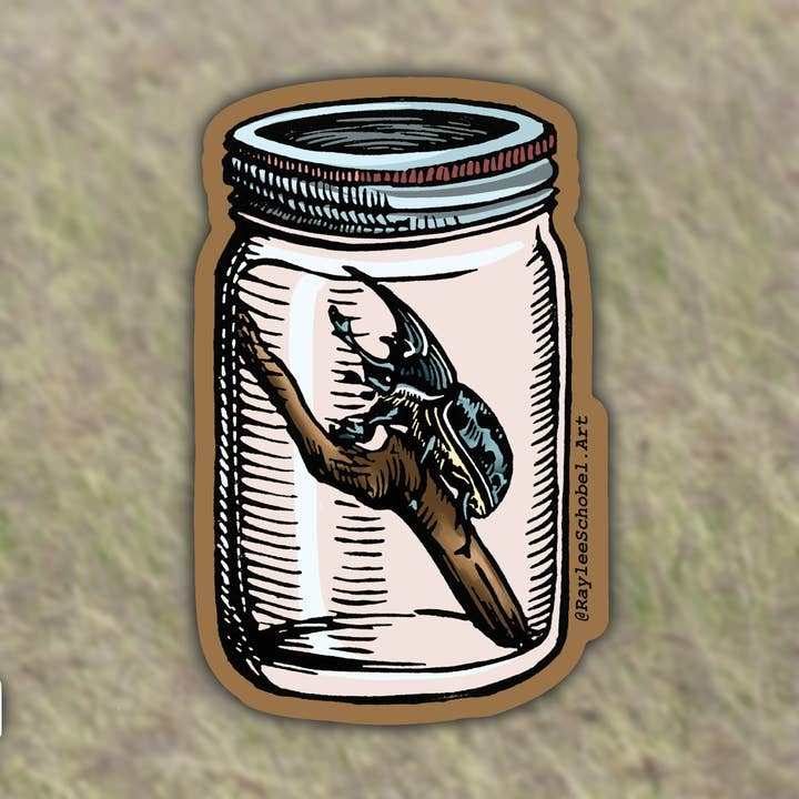 Pegatina de vinilo Escarabajo en un tarro para venta al por mayor de Raylee Schobel
