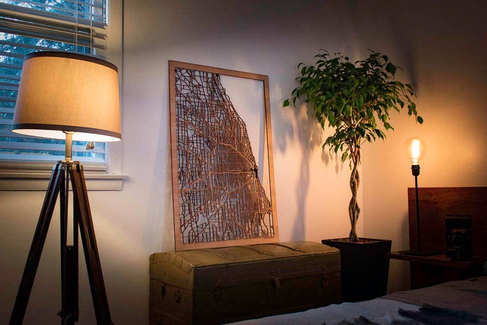 One Man One Garage - Wholesale Wall Accent - City Maps, Large 24x36" Perfect Housewarming Gift! Wooden Street Cutouts38