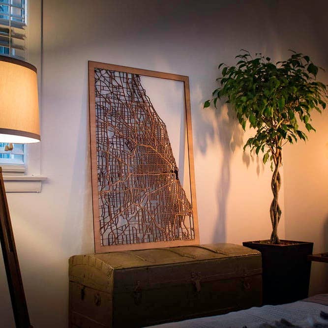 One Man One Garage - Wholesale Wall Accent - City Maps, Large 24x36" Perfect Housewarming Gift! Wooden Street Cutouts38