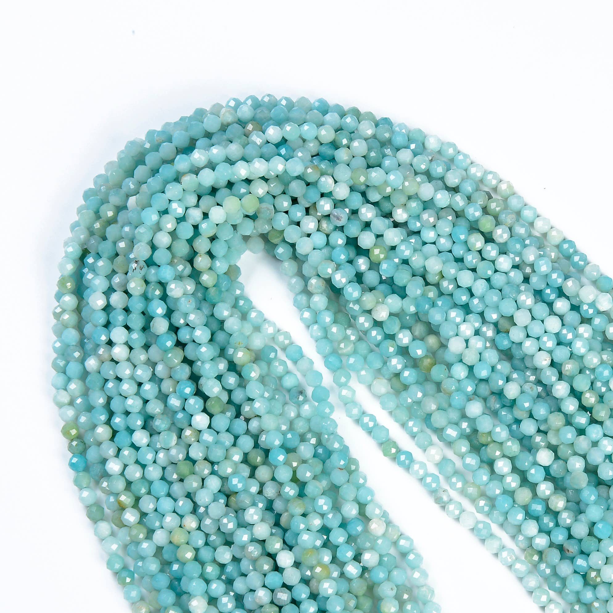 Beads Creation - Wholesale Kralen - Amazoniet gefacetteerde ronde natuurlijke kralen 2 mm PRP5146