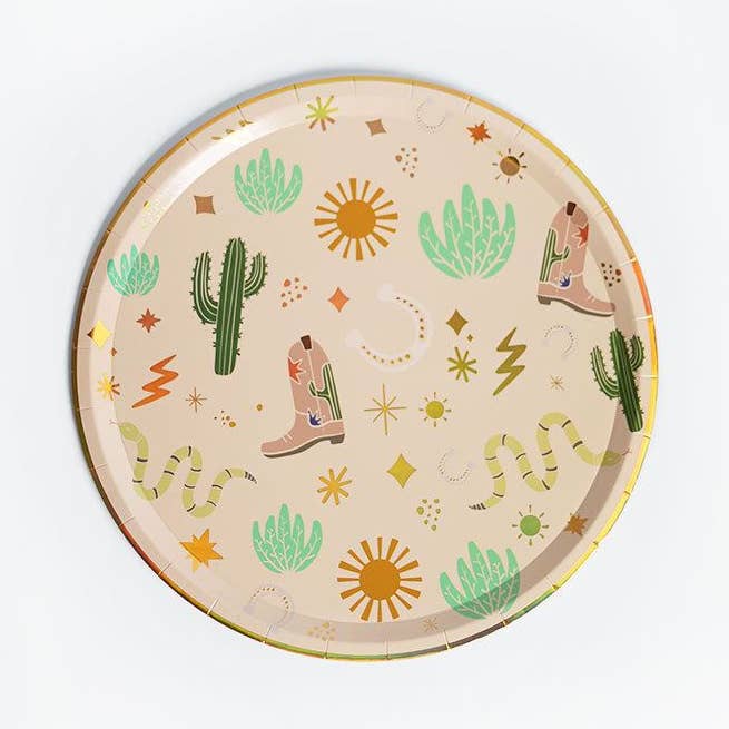 Western Paper Plates(x12) - Snake catcher collection for wholesale by POP Party Supplies, LLC