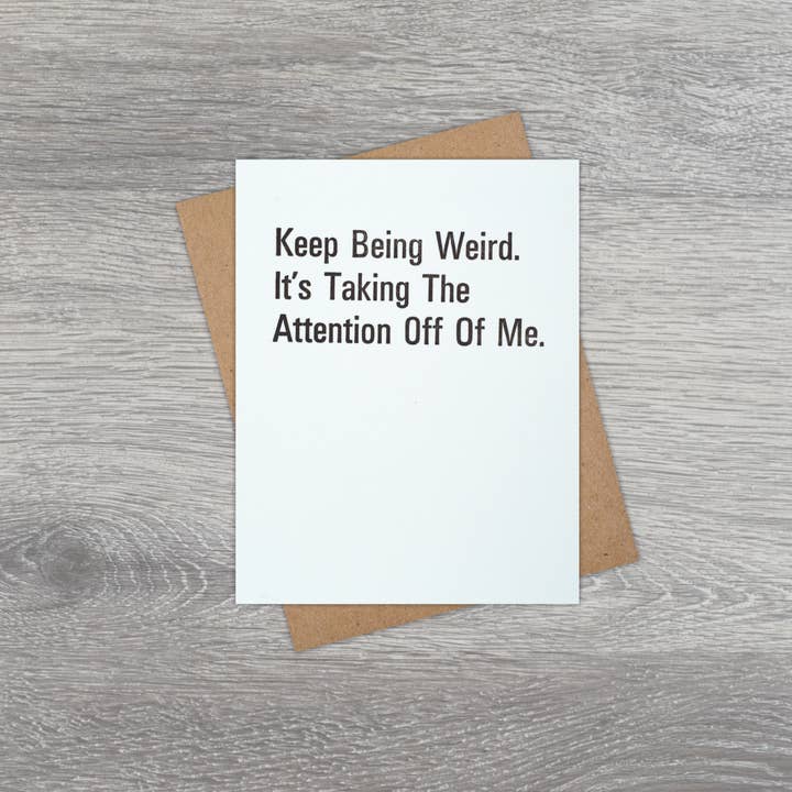 Black River Letterpress & Paper Co. - Vente Carte de vœux classique - Carte Gardez Etre Bizarre1