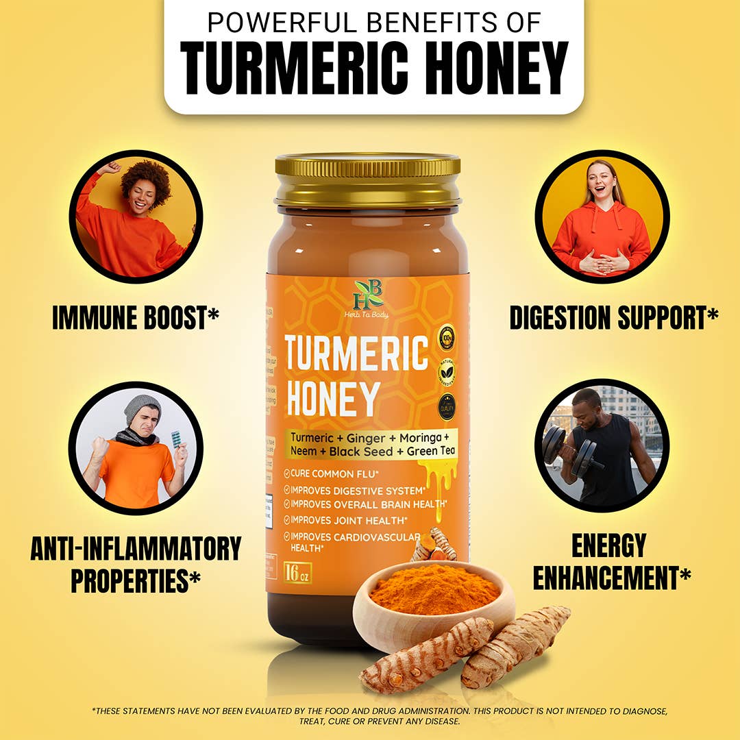 Herb To Body - Wholesale Honey - Turmeric Honey 16oz1