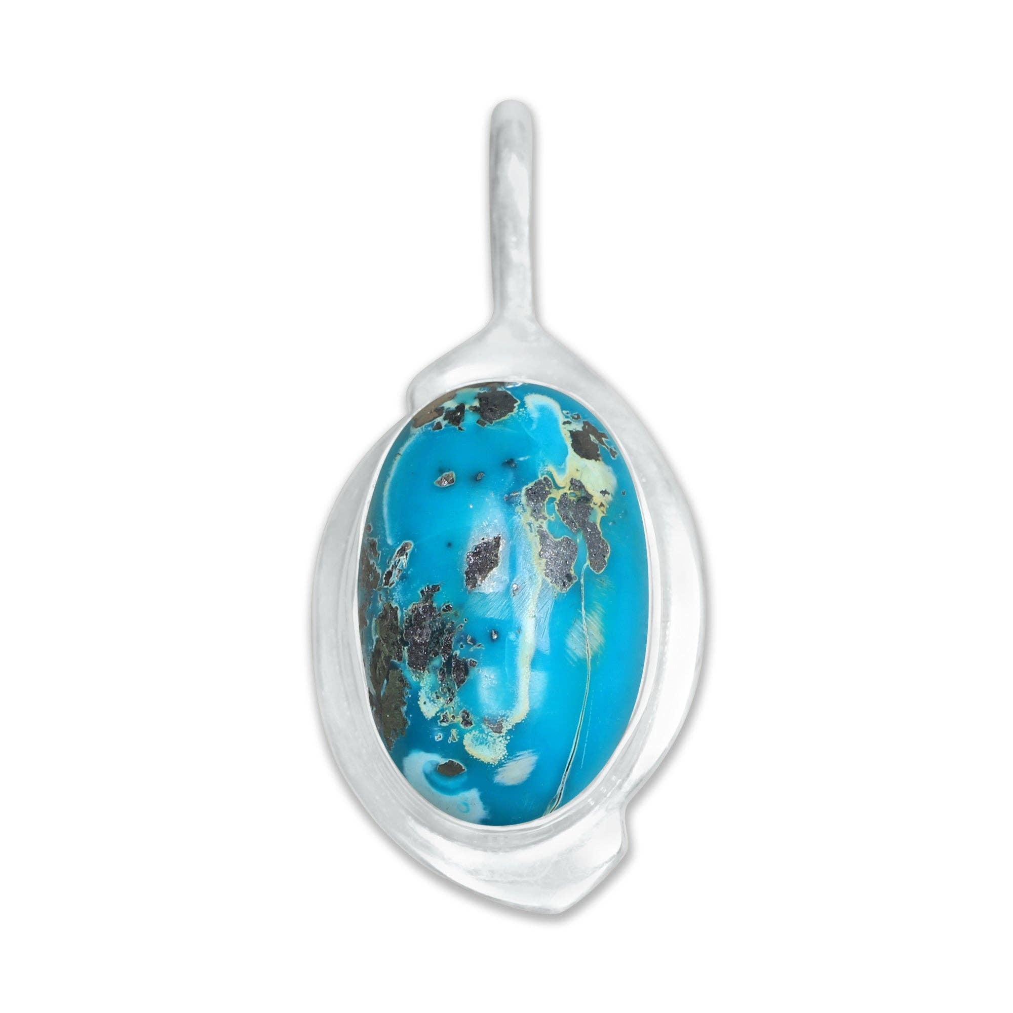 Handmade Jewels - Wholesale Individual Charm/Pendant - Persian Turquoise Minimalist Pendants -  Handmade, Silver-Plated Brass, Wholesale11