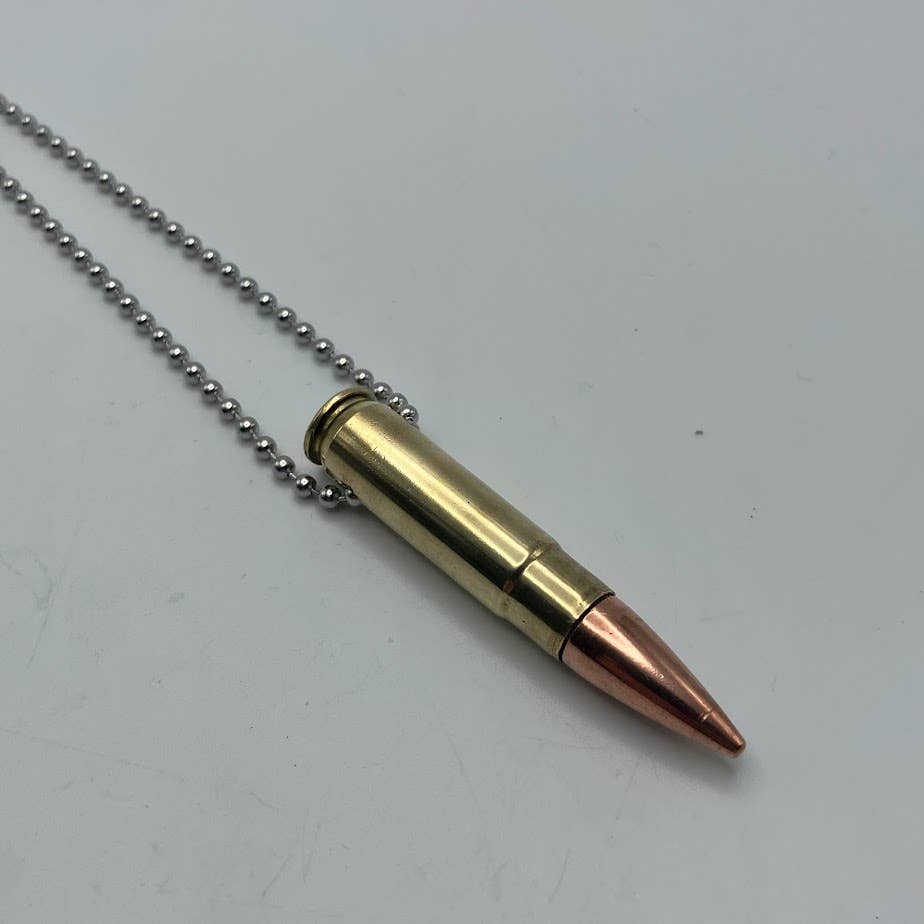 Vermont Cut Coins & 2nd Shot Round - Wholesale Pendant/Charm Necklace - Bullet Necklace - Many Calibers - .223 .45 9mm .40 10mm2