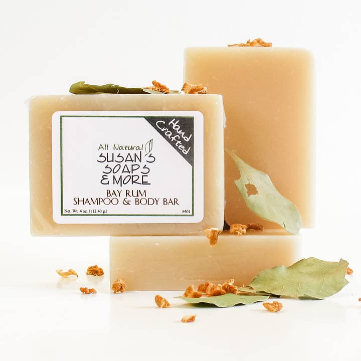 Bay Rum Solid Shampoo Bar for wholesale by Susan’s Soaps & More