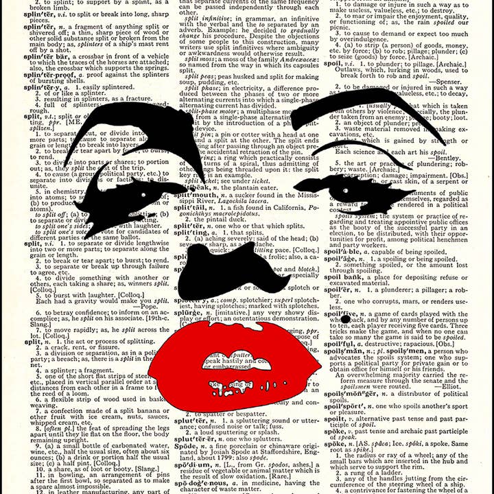 Marilyn Monroe Silhouette Dictionary Print for wholesale by Fresh Prints of CT
