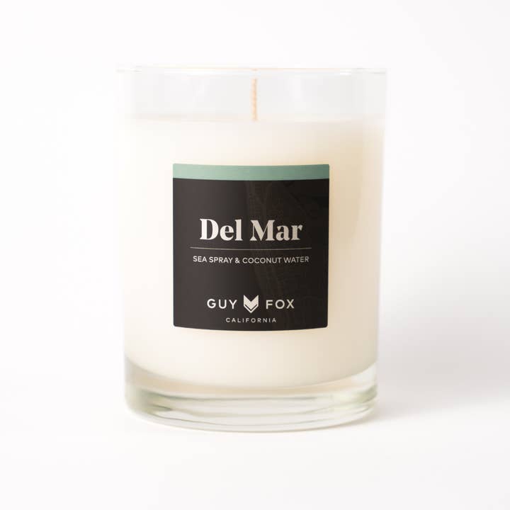 GUY FOX - Wholesale Jar/Filled Candle - Del Mar - Reusable Men's Candle - Sea Spray & Coconut Water