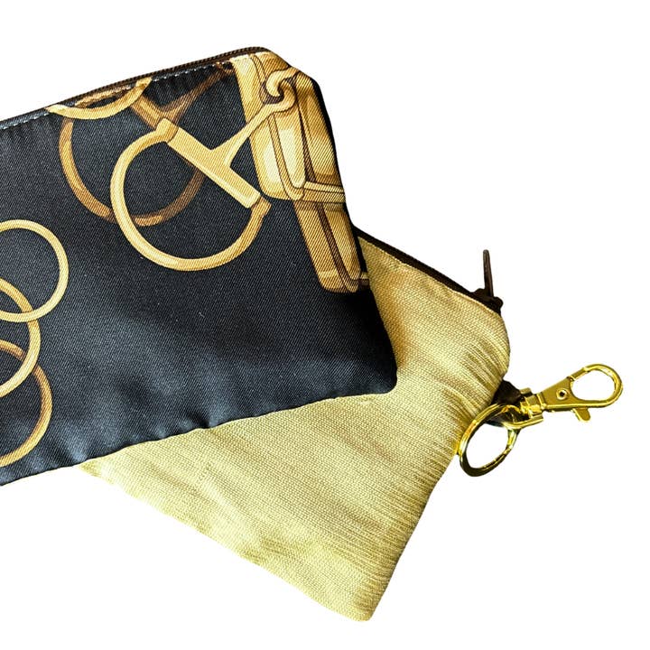 Vintage Luxe Up - Wholesale Keychain - Women's - GucHorse Bit Noir Vintage Silk Scarf Coffee Run Keychain Bag1