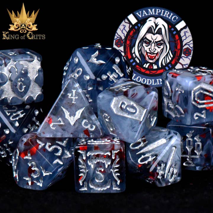 Vampiric Bloodline - 11 Dice Set for wholesale by DNDDICE.COM