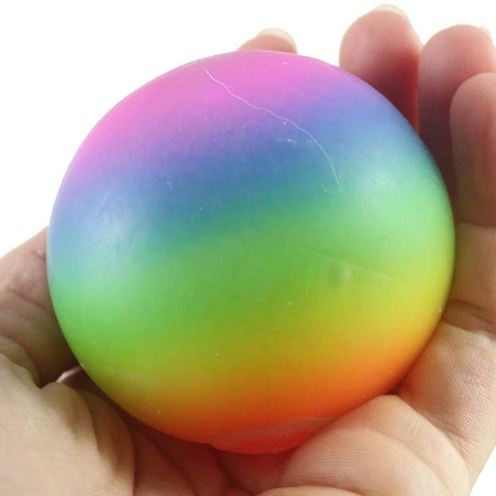 1 pallina di zucchero arcobaleno, spessa palla elasticizzata in gel/colla, morbida per la vendita all'ingrosso da parte di Curious Minds Toys
