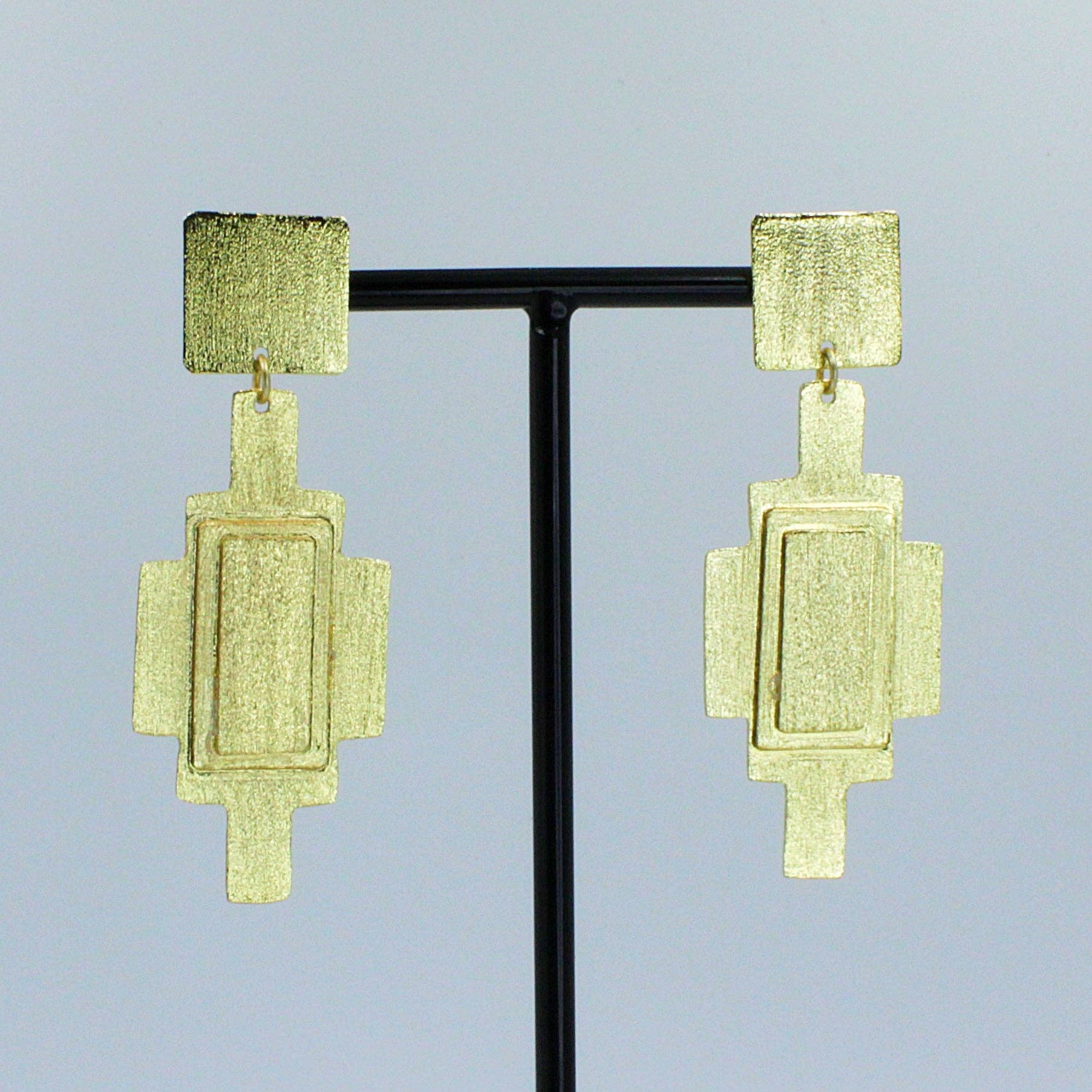 LA MAR - Vente Boucles d'oreilles pendantes - Boucles d'oreilles WRIGHT plaquées or - Conçu avec caractère0