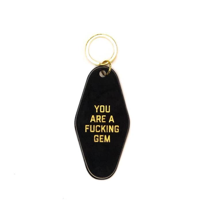 You Are A Fucking Gem Black Motel Keychain for wholesale by Golden Gems