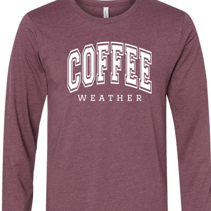 Kiki's Boutique - Vendita all'ingrosso Maglietta serigrafata - Donna - T-shirt a maniche lunghe Coffee Weather 2