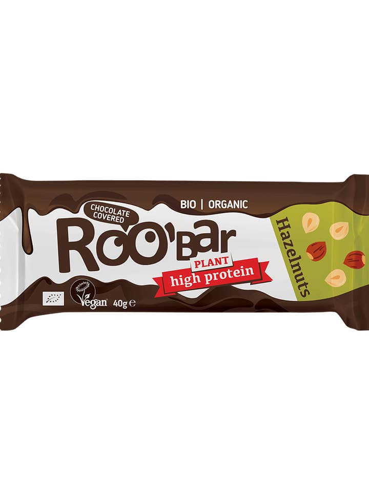 Barre protéinée aux noisettes recouverte de chocolat pour la vente par Smart Organic