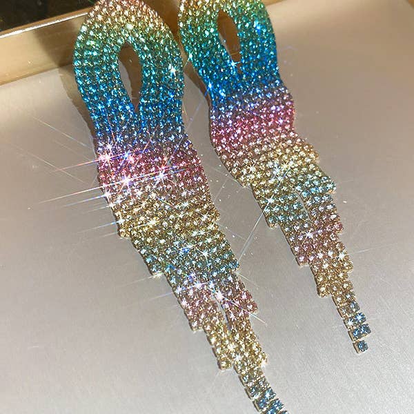 UZ Wholesale Store – wholesale Tassel earrings – Gradient Hollow Tasseled Earrings - Gold, Fuchsia, Colorful13