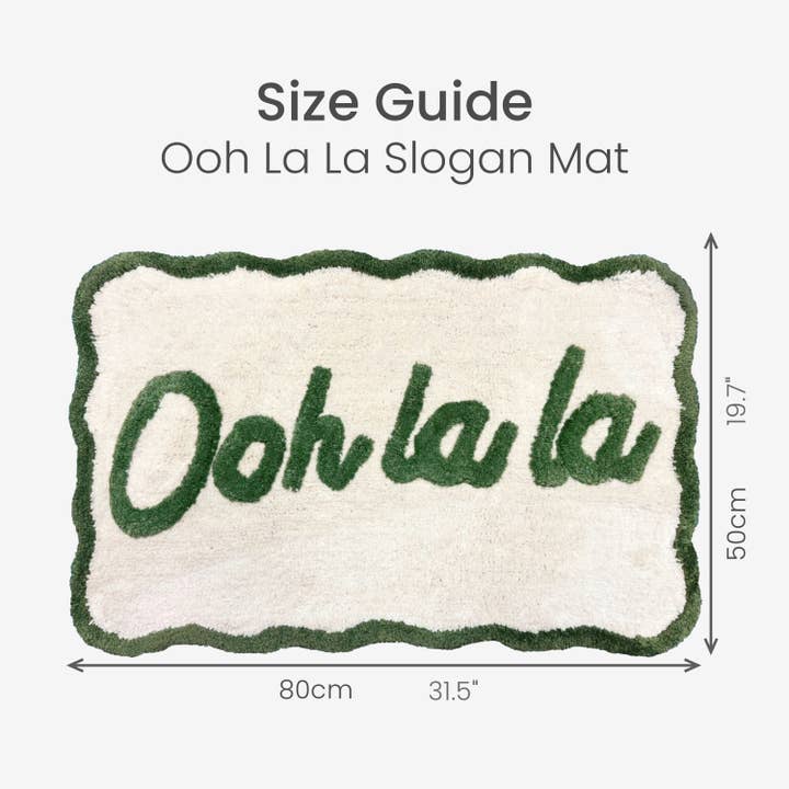 Allure Bath Fashions – wholesale Bath mat – Ooh La La Slogan Scallop Bath Mat Non Slip - Scalloped Rug