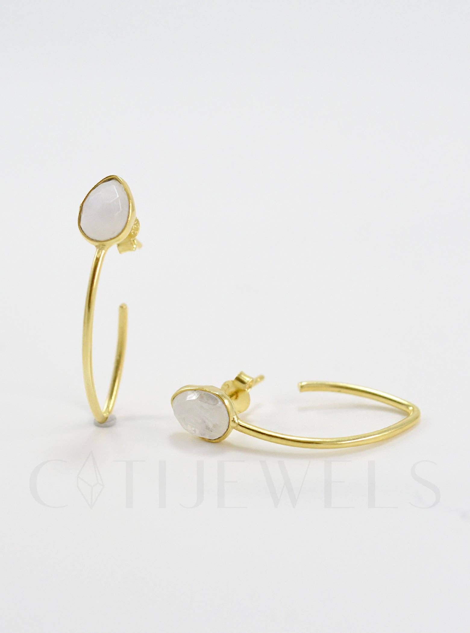 FELIX Z DESIGNS - Wholesale Hoop Earrings - S925 Single Stone Hoop Earrings0