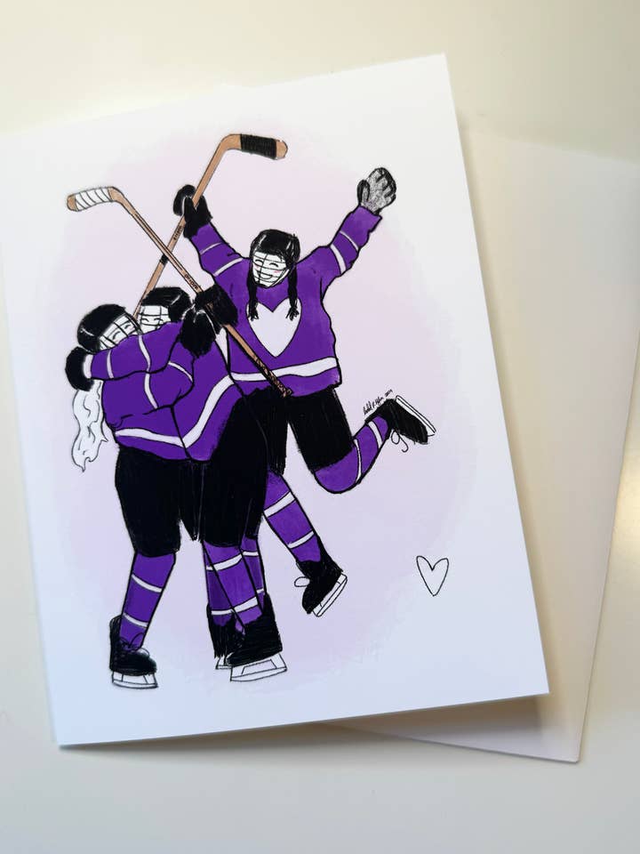Kvinnors Hockeykram - Illustrerat Hockey Gratulationskort för wholesale av Studio Junco