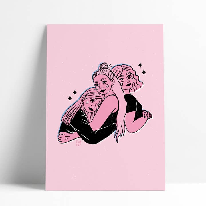 Together poster | women, feminism, sorority for wholesale by Camille Cauvez illustration et papeterie